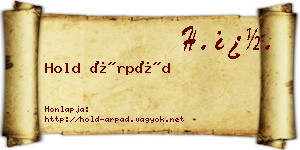Hold Árpád névjegykártya