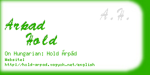 arpad hold business card